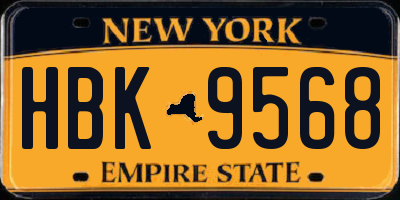 NY license plate HBK9568