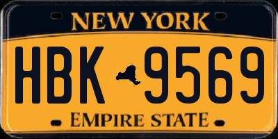NY license plate HBK9569