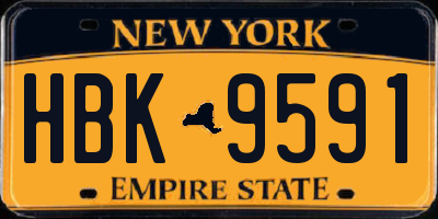 NY license plate HBK9591
