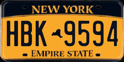 NY license plate HBK9594