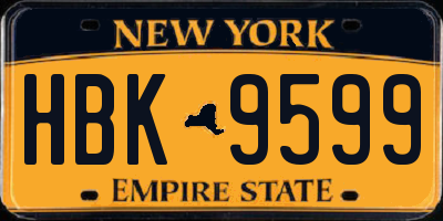 NY license plate HBK9599