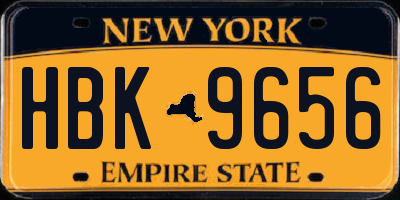 NY license plate HBK9656