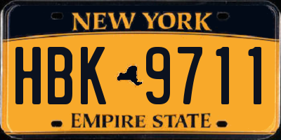 NY license plate HBK9711