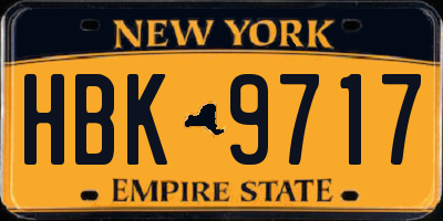 NY license plate HBK9717