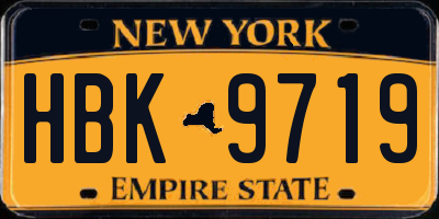 NY license plate HBK9719