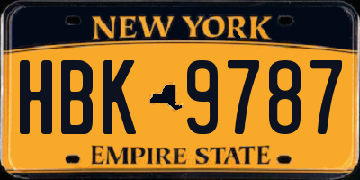 NY license plate HBK9787