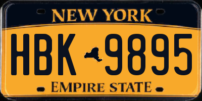NY license plate HBK9895