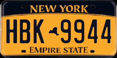 NY license plate HBK9944