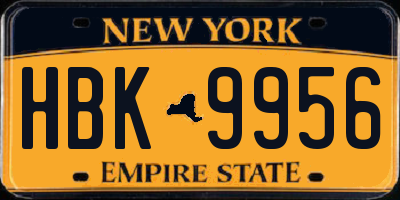 NY license plate HBK9956