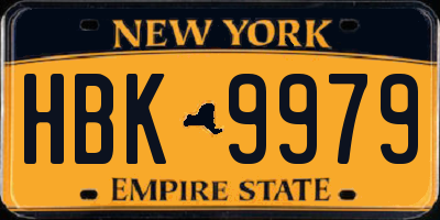 NY license plate HBK9979