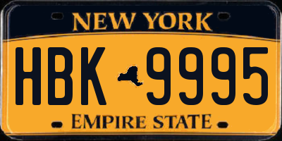 NY license plate HBK9995
