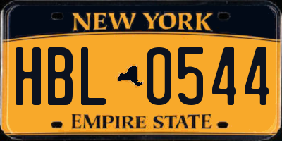 NY license plate HBL0544