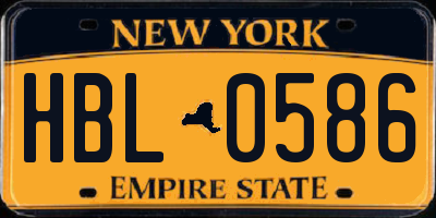 NY license plate HBL0586