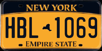 NY license plate HBL1069