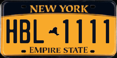 NY license plate HBL1111