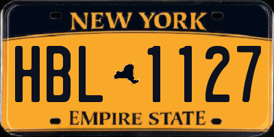 NY license plate HBL1127