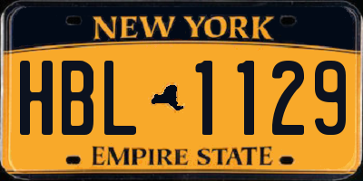 NY license plate HBL1129