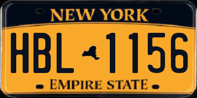 NY license plate HBL1156