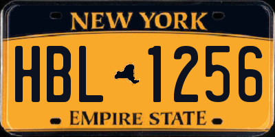 NY license plate HBL1256