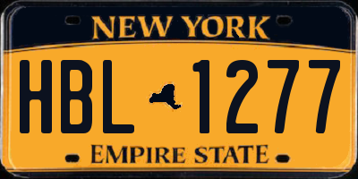 NY license plate HBL1277
