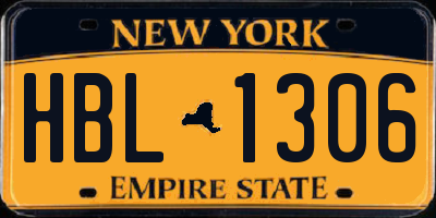 NY license plate HBL1306