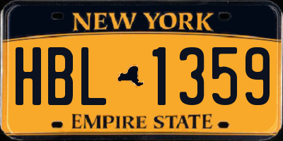 NY license plate HBL1359
