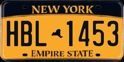 NY license plate HBL1453