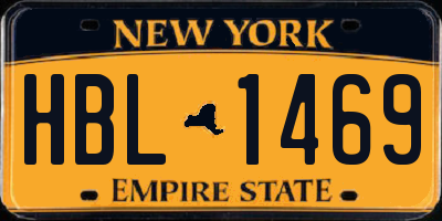 NY license plate HBL1469