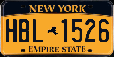 NY license plate HBL1526