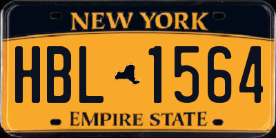 NY license plate HBL1564