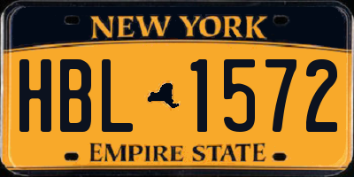 NY license plate HBL1572