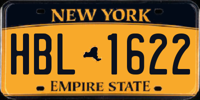 NY license plate HBL1622