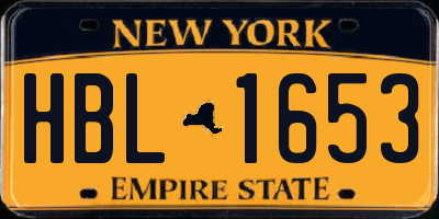 NY license plate HBL1653