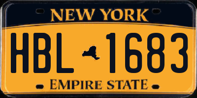 NY license plate HBL1683