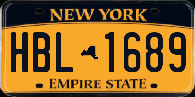 NY license plate HBL1689