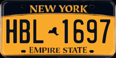 NY license plate HBL1697