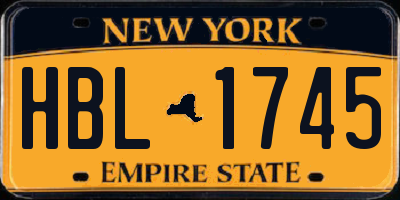 NY license plate HBL1745