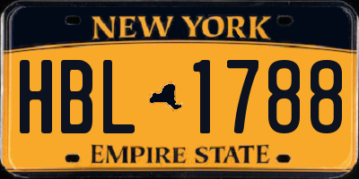 NY license plate HBL1788