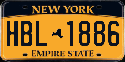 NY license plate HBL1886