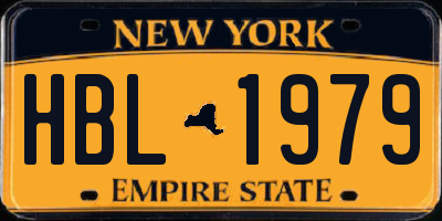 NY license plate HBL1979