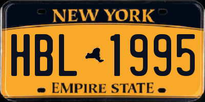 NY license plate HBL1995