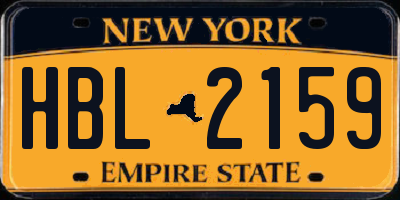 NY license plate HBL2159
