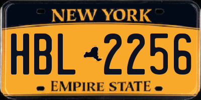 NY license plate HBL2256