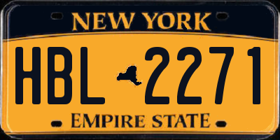 NY license plate HBL2271
