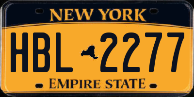 NY license plate HBL2277