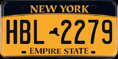 NY license plate HBL2279