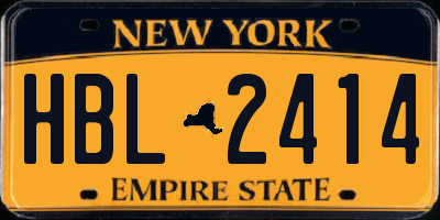 NY license plate HBL2414