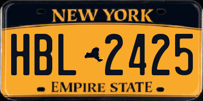 NY license plate HBL2425