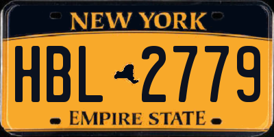NY license plate HBL2779