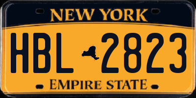 NY license plate HBL2823